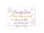 Personalised Candy Bar Love Hearts Swirly Metal Sign